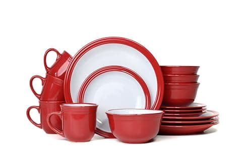 Image of Waterside - 16 Piece Red Camden Dinner Set