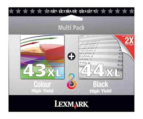 Image of Lexmark No 43XL And No 44XL Ink Cartridge Colour And Black Combo-pack