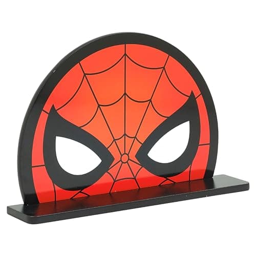 Image of Disney Marvel Spider-Man Mask Small Wall Shelf, Wall Mounted Kids' Bookshelf and Storage Shelf | Wooden Floating Shelves For Bedroom & Playroom