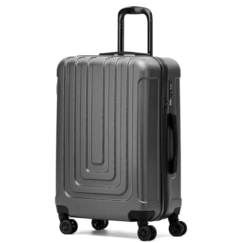 Image of Flight Knight Premium Lightweight Suitcase - Built-in TSA Lock - 8 Spinner Wheels - ABS Hard Shell Check in Highly Durable Luggage - Medium - 67x45x26cm