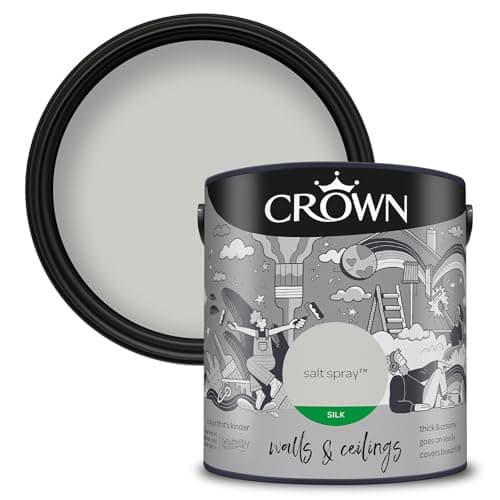 Image of Crown Walls & Ceilings Silk Emulsion Paint, Size 2.5L, Salt Spray
