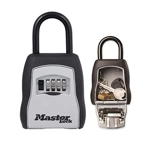 Image of MASTER LOCK Portable Key Safe with Shackle, Medium 90 x 157 x 40 mm, Outdoor, for Home Office Industries Vehicles