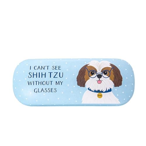 Image of Sass & Belle Shih Tzu Glasses Case – Cute Dog Print Spectacles Holder for Kids, Women or Men – Soft Shell Sunglasses Case, Quirky Sass and Belle Design