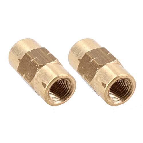 Image of M10 x 1mm Brass Inline Brake Pipe Fitting Joiner Connector for 3/16" Pipe 2pc