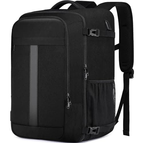 Image of Cabin Bag 55x35x25 for Air France 48L Large Travel Backpack Hand Luggage Backpack Carry On Bag Travel Cabin Backpack Flight Approved Travel Rucksack Fit 18.4 Inch Laptop with USB Charging Port-Black