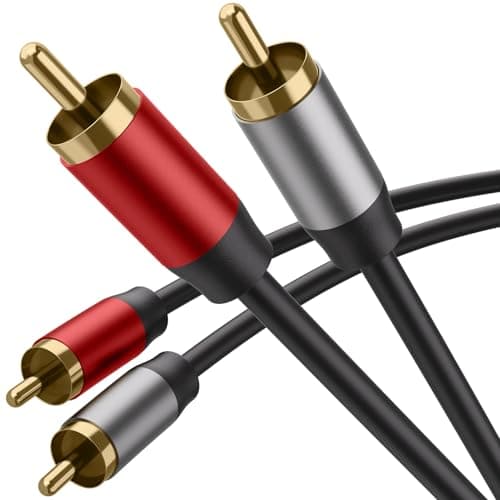 Image of Zoye 2RCA to 2RCA Cable 1.5M, Gold-Plated 2 RCA Male to 2 RCA Male Stereo Audio Cable for Home Theater, HDTV, Gaming Consoles, Hi-Fi Systems (1.5m)