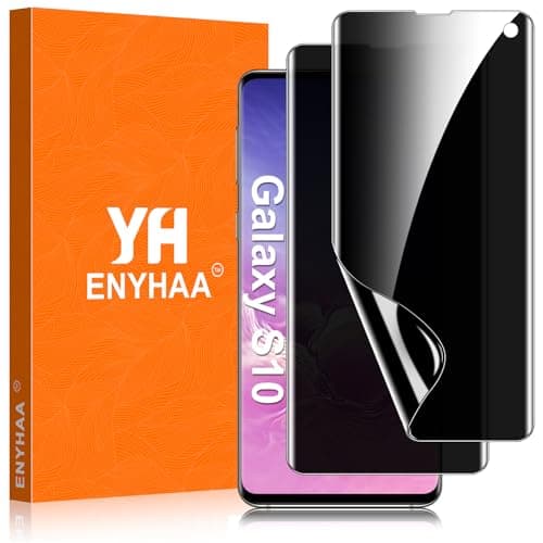 Image of ENYHAA Screen Protector for Samsung Galaxy S10 [2 Pack], 0.25mm TPU Privacy Anti-Spy Film with Self-Healing, Full Coverage, Supports Fingerprint & Face ID (Galaxy S10)