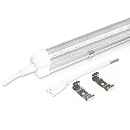 Image of LOWENERGIE 1500 mm 5 ft Integrated LED Tube Light – Energy Saving Fluorescent Replacement with Clear Cover – 4000 K Neutral White Ceiling Mount Fitting [Energy Class E] (4000K Clear, x 1 Tube)
