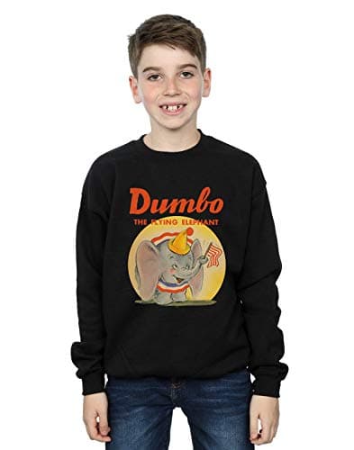 Image of Disney Boys Dumbo Flying Elephant Sweatshirt Black 12-13 years