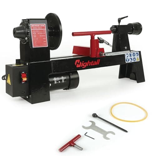Image of Wood Lathe Machine, 8x 12 inch Benchtop Wood Lathe,1/3 HP Infinitely Variable Speed 750-3200 RPM,for Woodworking, Woodturning