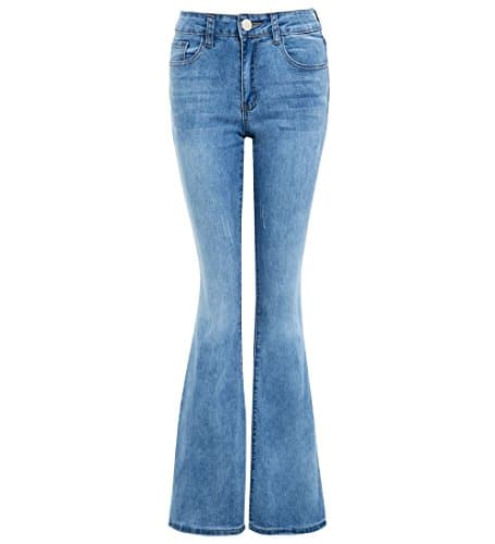Image of SS7 Womens Denim Jean Flare Flared Stretch Bootcut Jeans Size 6 8 10 12 14 16 New (12, Denim Blue)