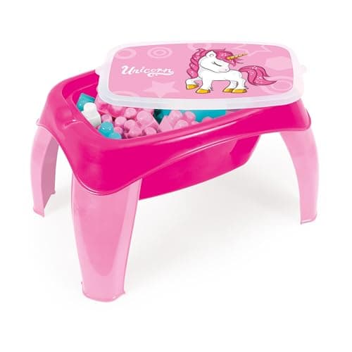 Image of Dolu Unicorn Pink Activity Table with 30 Jumblocks