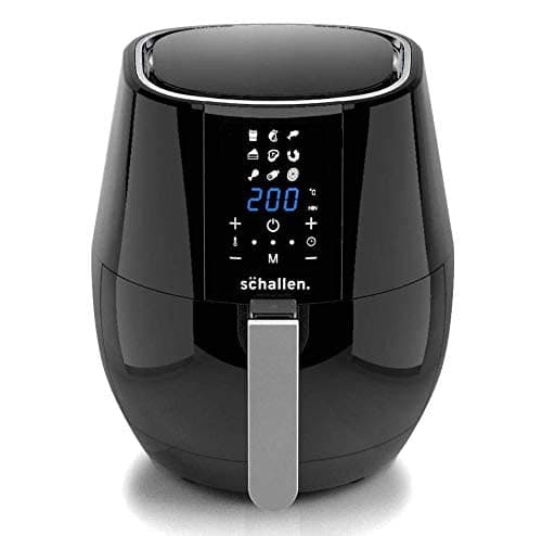Image of Schallen Modern Black Gloss Healthy Eating Low Fat Large 3.5L 1300-1500W Digital Display Air Fryer with 9 Cooking Settings and 30 Minute Timer (3.5L Air Fryer)