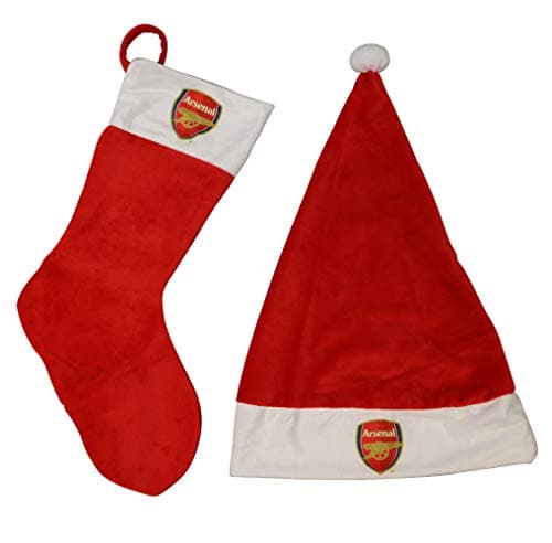 Image of FOCO ARSENAL FC SANTA HAT & STOCKING SET WH