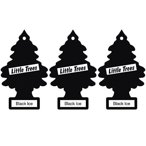 Image of Little Trees Air Freshener Tree LTZ004 Black Ice Fragrance For Car Home Boat Caravan - Triple Pack