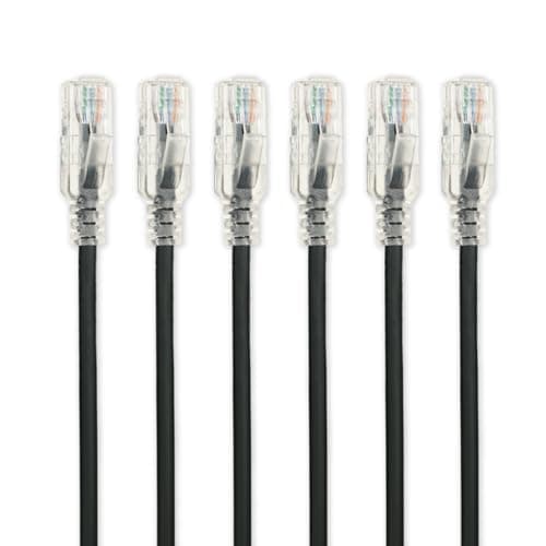Image of Tecmojo Ethernet Patch Cable 1M, 6 Pack, CAT6 UTP Gigabit LAN Network Cable, Pure Copper LSZH RJ45 Snag-Free Patch Cord Black