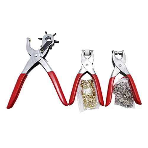 Image of 3 Pieces Revolving Hole Punch&Eyelet Plier &Press Snap Plier with Eyelets Grommets and Pliers (B)
