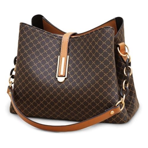 Image of FORRICA Shoulder Bag Women Handbag Retro Crossbody Bag Ladies Cross Body PU Leather with 3 Large Pockets for Work Dating Shopping Brown A