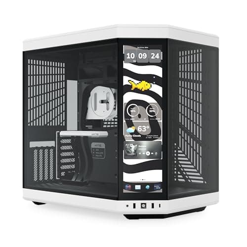 Image of HYTE Y70 Touch In White/Black Mid Tower Case with 14.5 inch Touch Screen