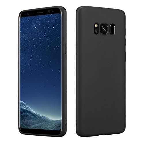 Image of HS Products HSP Black case compatible with Samsung Galaxy S8 | Premium TPU silicone case | Suitable for inductive charging | Scratch-resistant, shockproof | Matte surface | Perfectly fitting, soft, t