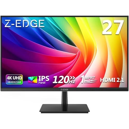 Image of Z-Edge 27 Inch 4K Monitor 120Hz UHD IPS Panel 3840x2160, 1ms MPRT, 250cd/m² Brightness, FreeSync, HDR10, Ultra-Thin Bezel, DP 1.4, HDMI 2.1, VESA Mountable, Black