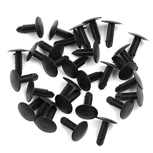 Image of X AUTOHAUX 30pcs 5mm Hole Black Car Fender Bumper Plastic Rivets Fastener Clips