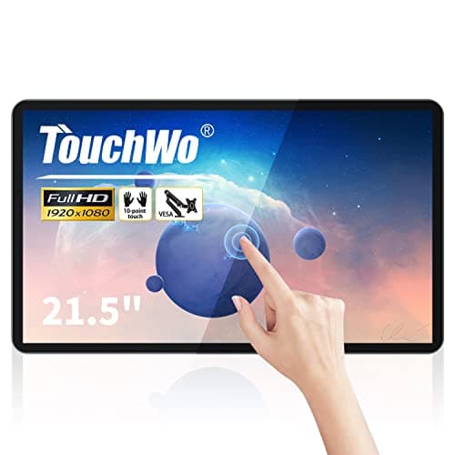 Image of TouchWo 21.5 inch Capacitive Multi-Touch Screen Industrial Monitor, 16:9 Display 1920 x 1080P, Built-in Speakers, VGA & HD-MI Monitor for PC, POS, Small Business, Restaurant