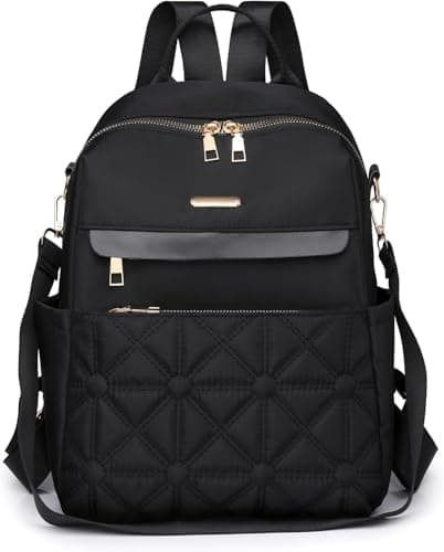 Image of Nexum Backpack Women Nylon Waterproof Casual Daypacks Multipurpose Convertible Backpack School Bag for Girls Lightweight Girls Rucksack Classic Casual Backpack for Travel College Work (Black)
