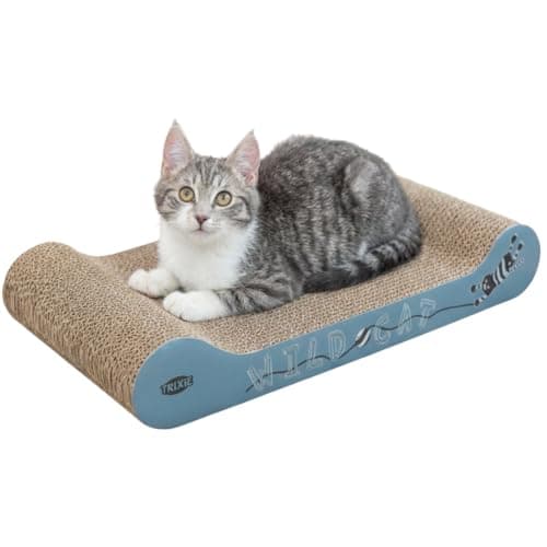 Image of TRIXIE scratching board Wild Cat with catnip - for natural claw care - 41 × 7 × 24 cm - blue - 48000