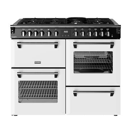 Image of Stoves Richmond Deluxe 110DF 110cm wide Dual Fuel Range Cooker with Gas Hob - Ice White - A Rated