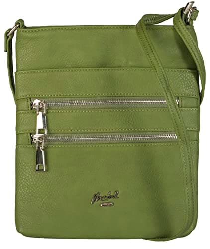 Image of Mabel London Tessa Women’s Small Cross Body Handbags – Vegan Leather Trendy Messenger Long Shoulder Strap Handbag For Travel, Work & Everyday Use (Olive Green)