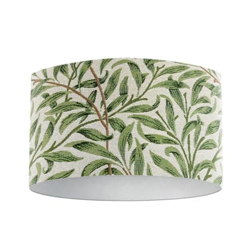Image of Harrison Cropper William Morris Tapestry Willow Bough Lampshade (Sage Green, 20cm Diameter Table/Standard Lamp)