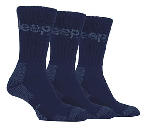 Image of Jeep - Blue Men's Cotton Padded Hiking Socks - 3 Pack (One Size, 39-45 EUR)