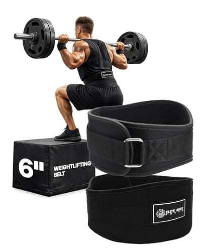 Image of Weight Lifting Belt Neoprene Lumbar Back Support Gym Belt | Elite Body Squad Weightlifting Belt for Deadlifts, Squats, Workouts | Fully Adjustable Back Support - 6” Wide Soft Feel Padding