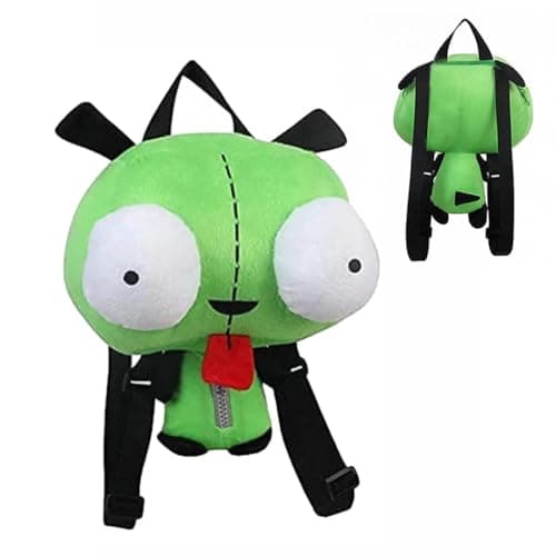 Image of InvaderZIMS Gir Rucksack School Bag for Boys Girls | Stylish Plush Rucksack Casual Daypack | Primary Junior High University School Bag Bookbag