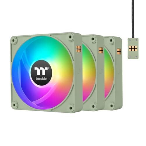 Image of Thermaltake CT120 EX ARGB Reverse PC Cooling Fan Matcha Green 3-Fan Pack, Magnetic Connection, 5V Motherboard Sync, 16.8 Million Colors 9 Addressable LEDs, 120 mm Case/Radiator Fan, CL-F198-PL12MG-A
