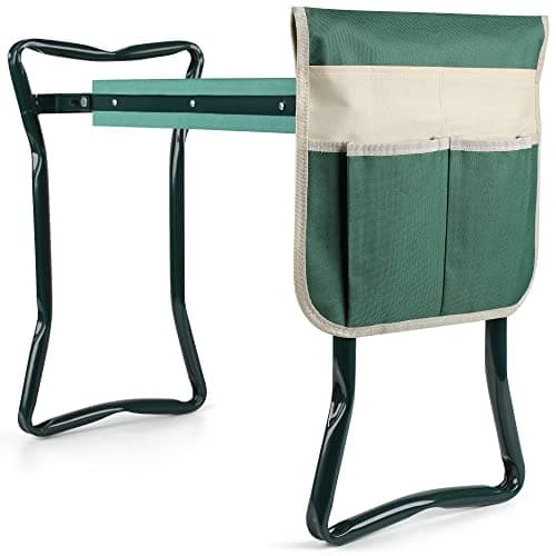 Image of DAMGOLOZA Foldable Garden Kneeler and Seat Heavy Duty Gardening Stool Kneeling Bench with Large Tool Pouch and Wider EVA Foam Kneeling Pad, Gifts for Women Men Seniors Gardener