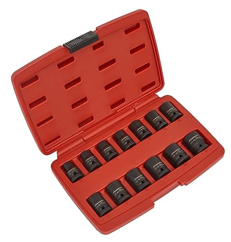 Image of Sealey Ak5614M Impact Socket Set 13Pc 1/2In Sq Drive 12Pt