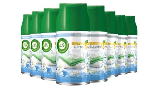 Image of Air Wick Automatic Air Freshener Freshmatic Spray Refills, Crisp Linen & Lilac, Pack 8 x 250ml, Natural Essential Oils, Last up to 280 days, Air freshener
