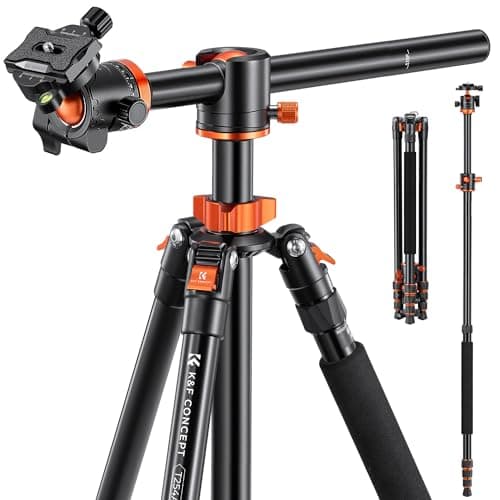 Image of K&F CONCEPT 94 Inch Camera Tripod 4 Section Ultra High Aluminum Professional Detachable Monopod Horizontal Tripod with 360 Degree Ball Head Quick Release Plate for DSLR SLR Camera T254A8+BH-28L