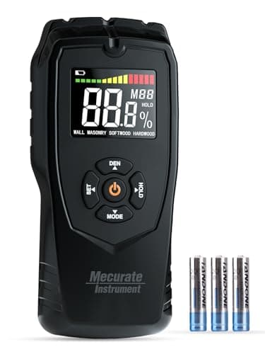 Image of Pinless Moisture Meter, Damp Meter for Walls, Caravan, Wood and Building Material, 4 Mode 9 Density Settings, Non-Destructive Moisture Detector with Backlit LCD And Alerts