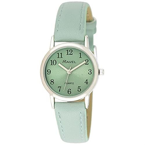 Image of Ravel - Women's Pastel Coloured Everyday Watch (27mm case) - Green/Silver Tone