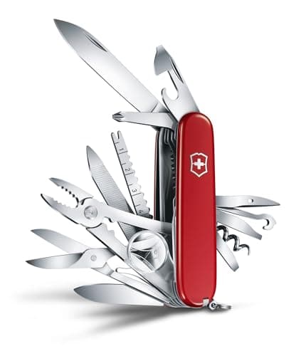 Image of Victorinox Swiss Champ Swiss Army Knife, Medium, Multi Tool, 33 Functions, Blade, Scissors, Red