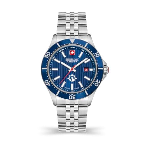 Image of Swiss Military Hanowa Men's Quartz Watch 42 to 10 Bar SMWGH2100601, SMWGH2100602, SMWGH2100603, SMWGH2100604, SMWGH2100610, Silver, Bracelet