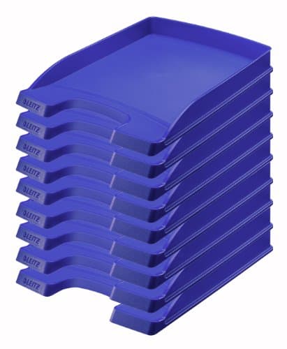 Image of Leitz Plus Letter Tray Slim 35 mm – Pack of 10 Height 37 mm Dark Blue