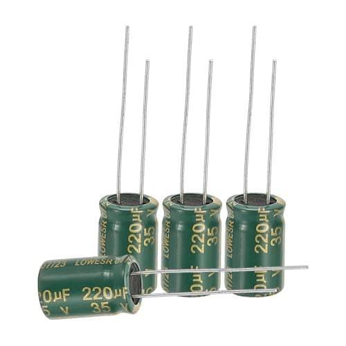Image of sourcing map 12Pcs Electrolytic Capacitor High Frequency 220UF 35V with Aluminum Radial Leads 8 x 12mm High Ripple Current Low Impedance