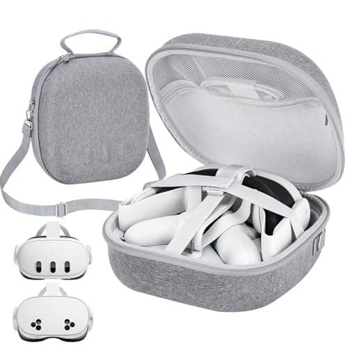 Image of Siwket Hard Carrying Case Compatible with Meta Quest 3S/Quest 3 Official Original/Elite Strap VR Gaming Headset, Portable Travel Vision Pro Case for Touch Controllers Accessories