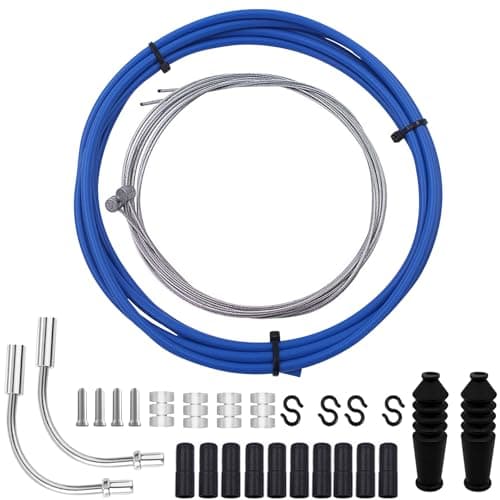 Image of Tsathoggua Bicycle Brake Cable Set - Mountain Bike Inner Brake Cables Housing Kit for Easy Installation (Blue)