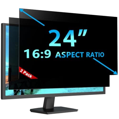 Image of STARY 2 Pack Computer Privacy Screen Filter 24 Inch for 16:9 Widescreen Monitor, Removable Anti Glare Blue Light UV-Blocking Screen Protector for Computer (Width:21" x Height:11.8")