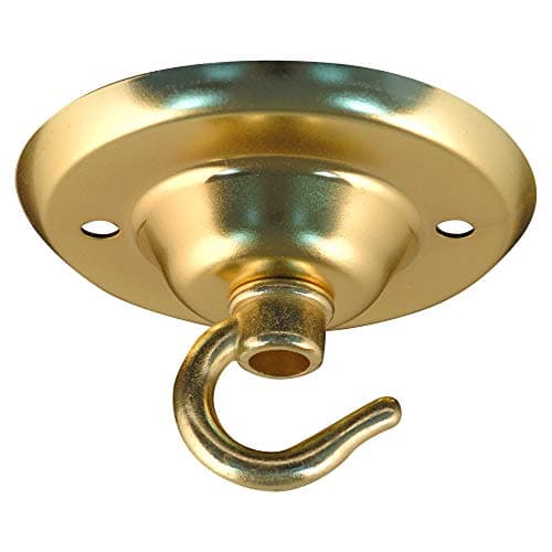 Image of ElekTek Ceiling Rose Hook Plate 75mm Diameter - Choose Finish Colour (Brass)